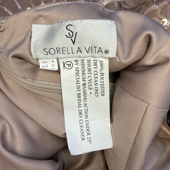 Sorella Vita 9018 Art Deco Rose Gold Sequin s Dress - Size 8 - Picture 6 of 6
